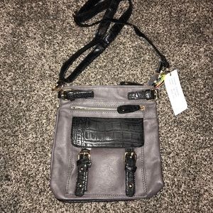 Gray and black crossbody NWT